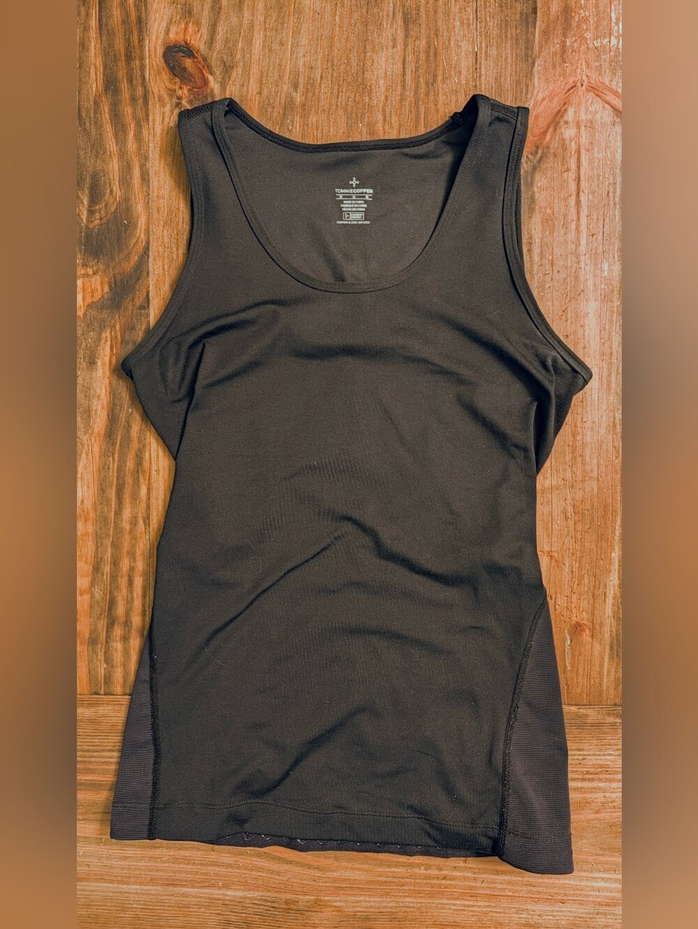 Tommie Copper Black Back Support Bra Tank Size Medium Compression